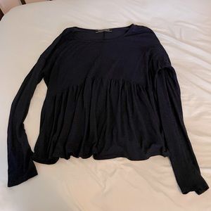 Lila Clothing Co top - navy with black stripes - flowy